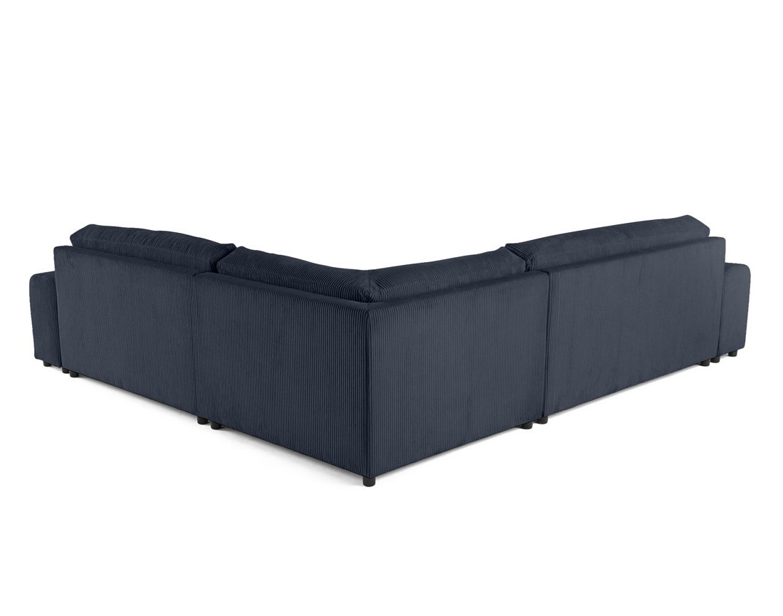 Canapé modulable d'angle droit 5 places en velours côtelé Garance