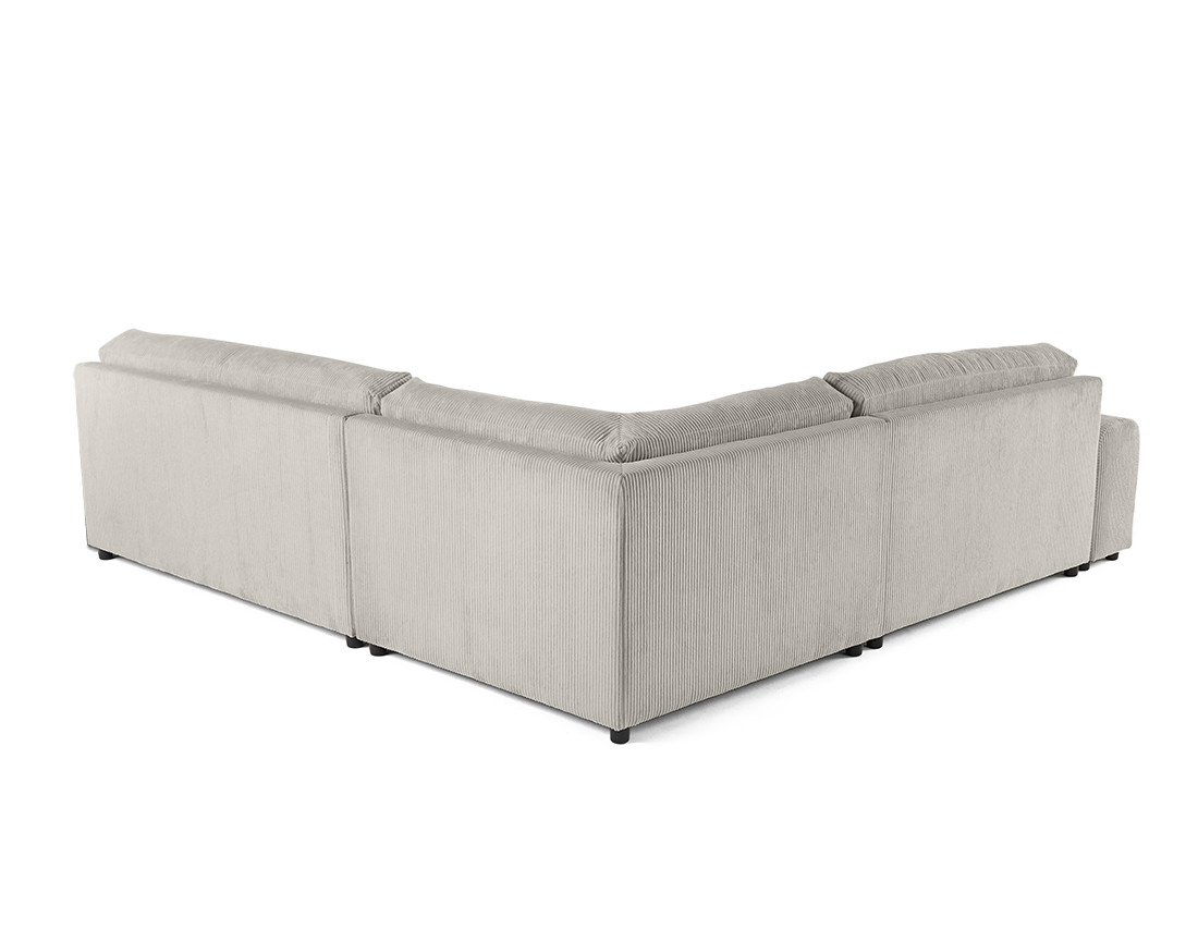 Canapé modulable d'angle droit 6 places en velours côtelé Garance