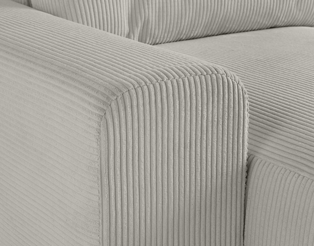 Canapé modulable d'angle droit 6 places en velours côtelé Garance