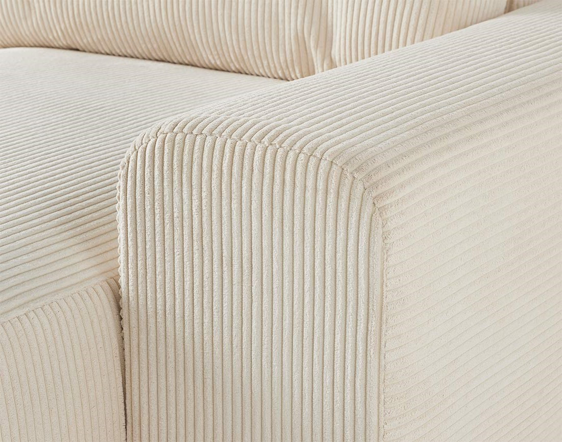 Canapé modulable d'angle gauche 6 places en velours côtelé Garance