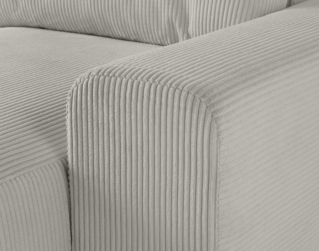 Canapé modulable d'angle gauche 6 places en velours côtelé Garance