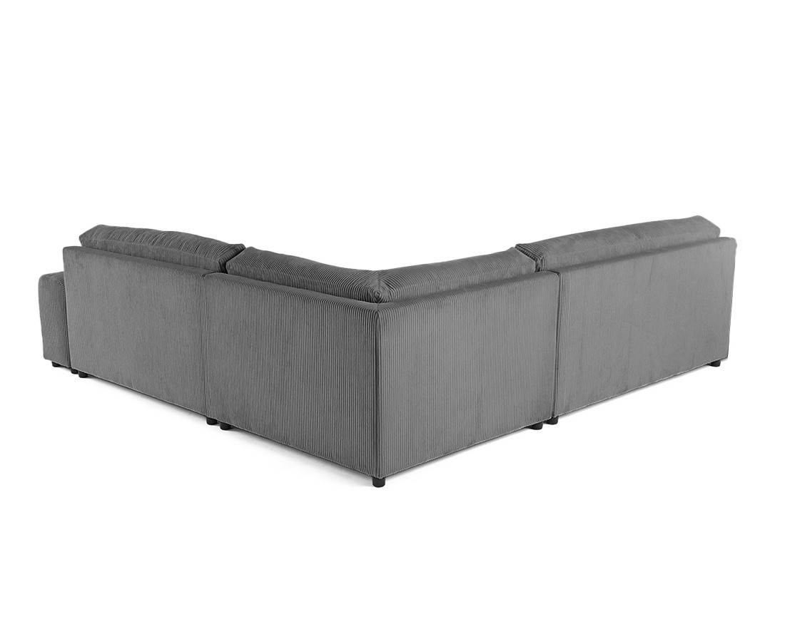 Canapé modulable d'angle gauche 6 places en velours côtelé Garance