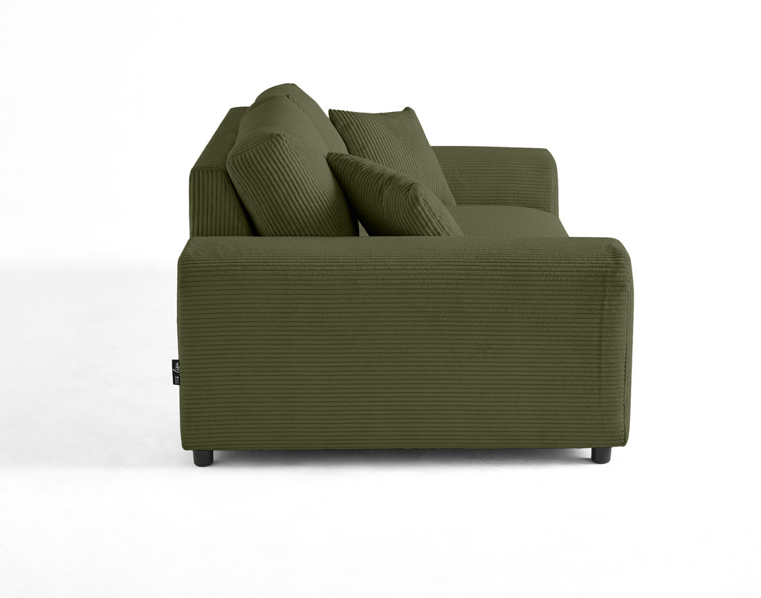 Canapé droit 2 places en velours côtelé Garance