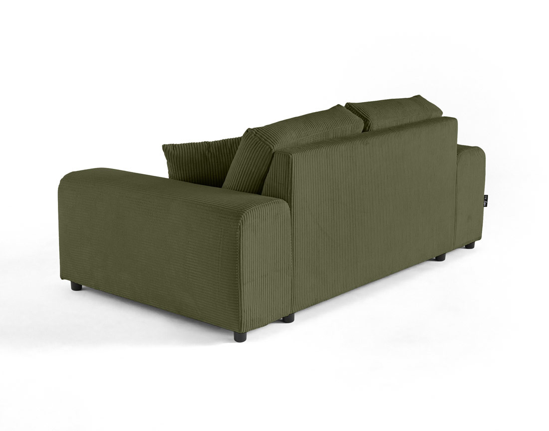 Canapé droit 2 places en velours côtelé Garance