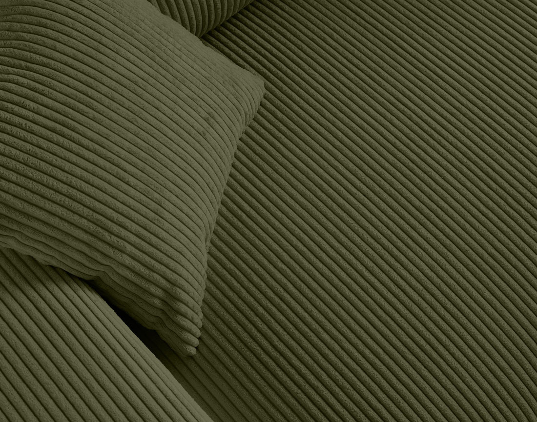 Canapé droit 2 places en velours côtelé Garance