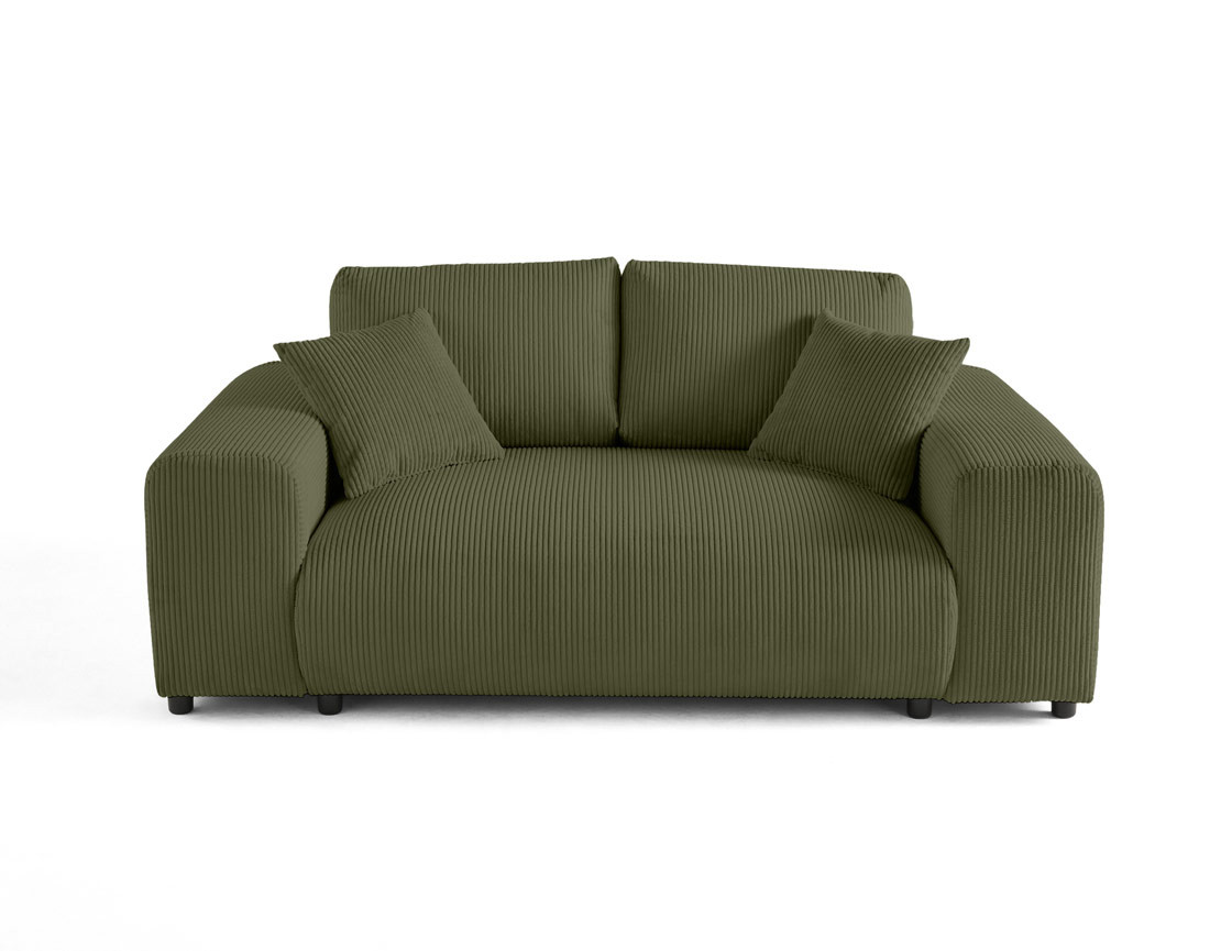 Canapé droit 2 places en velours côtelé Garance