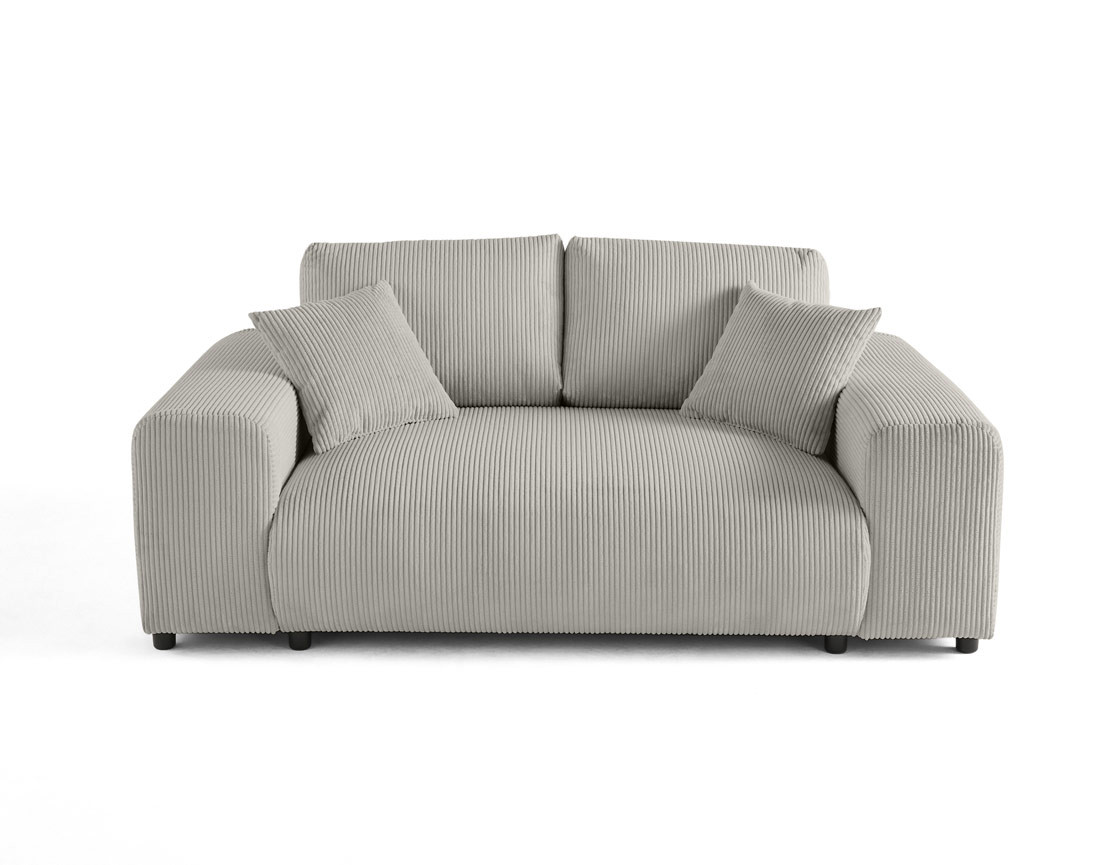 Canapé droit 2 places en velours côtelé Garance