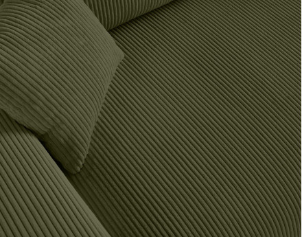 Canapé droit 3 places en velours côtelé Garance