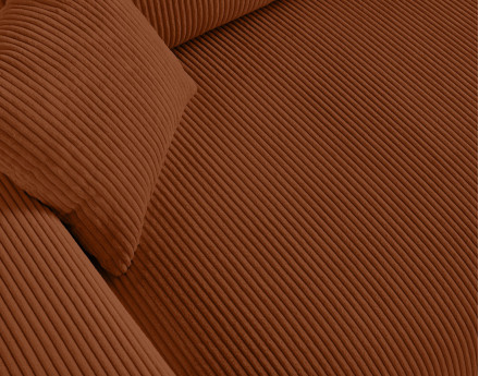 Canapé droit 3 places en velours côtelé Garance