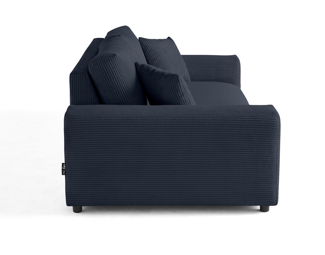 Canapé droit 3 places en velours côtelé Garance