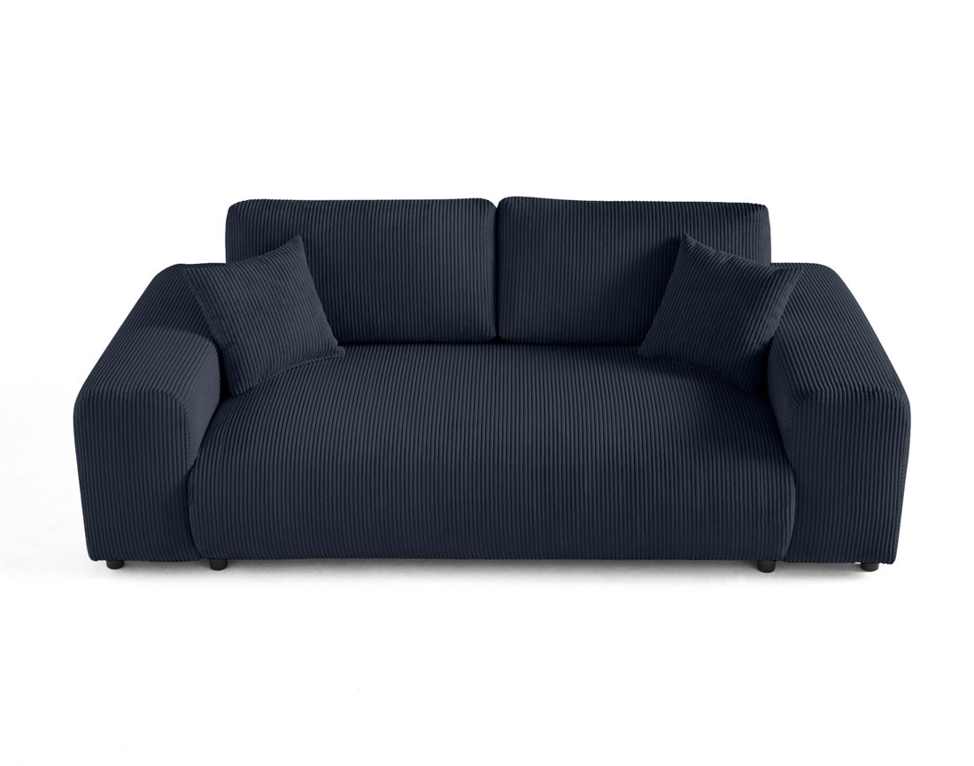 Canapé droit 3 places en velours côtelé Garance