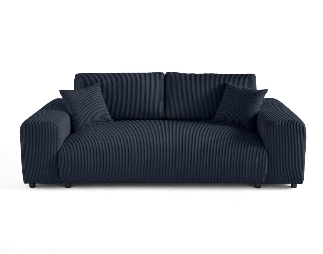 Canapé droit 3 places en velours côtelé Garance