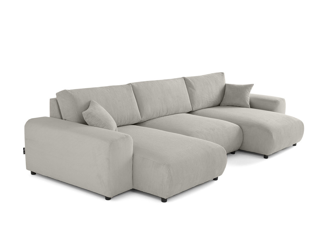 Canapé panoramique en U 7 places en velours côtelé Garance