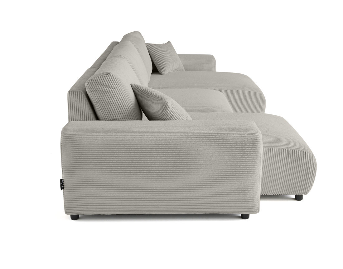 Canapé panoramique en U 7 places en velours côtelé Garance