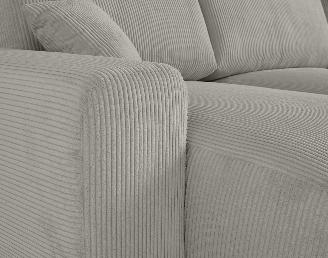 Canapé panoramique en U 7 places en velours côtelé Garance