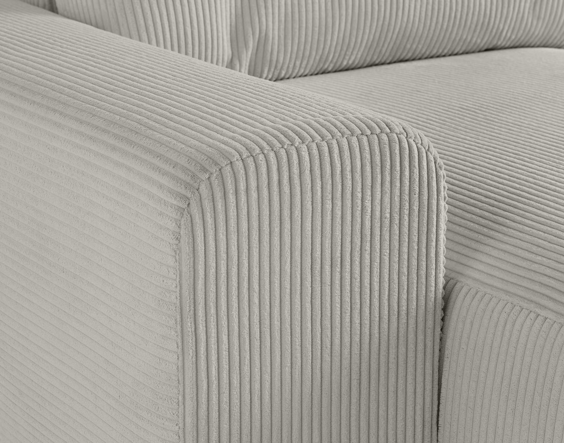 Canapé modulable d'angle droit 8 places en velours côtelé Garance