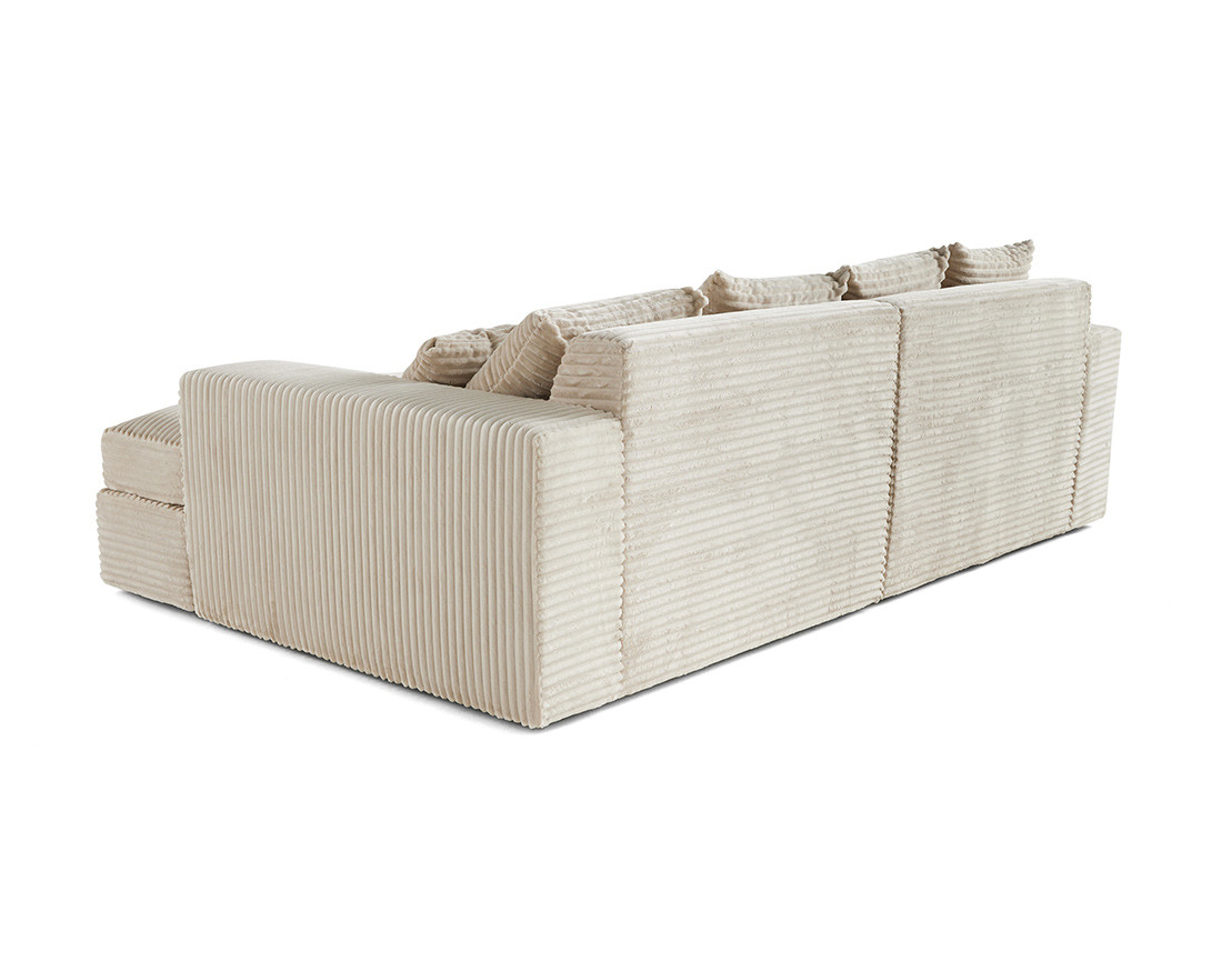 Canapé 4 places avec double méridienne en velours côtelé grosses côtes Collins