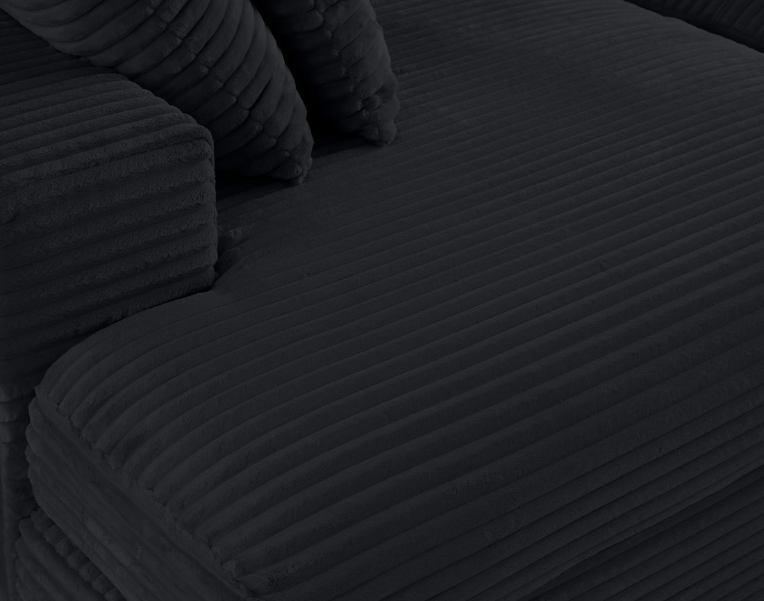 Canapé 4 places avec double méridienne en velours côtelé grosses côtes Collins