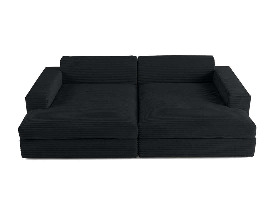 Canapé 4 places avec double méridienne en velours côtelé grosses côtes Collins
