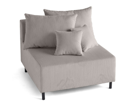 Module d'assise sans accoudoirs en velours côtelé Edinburg