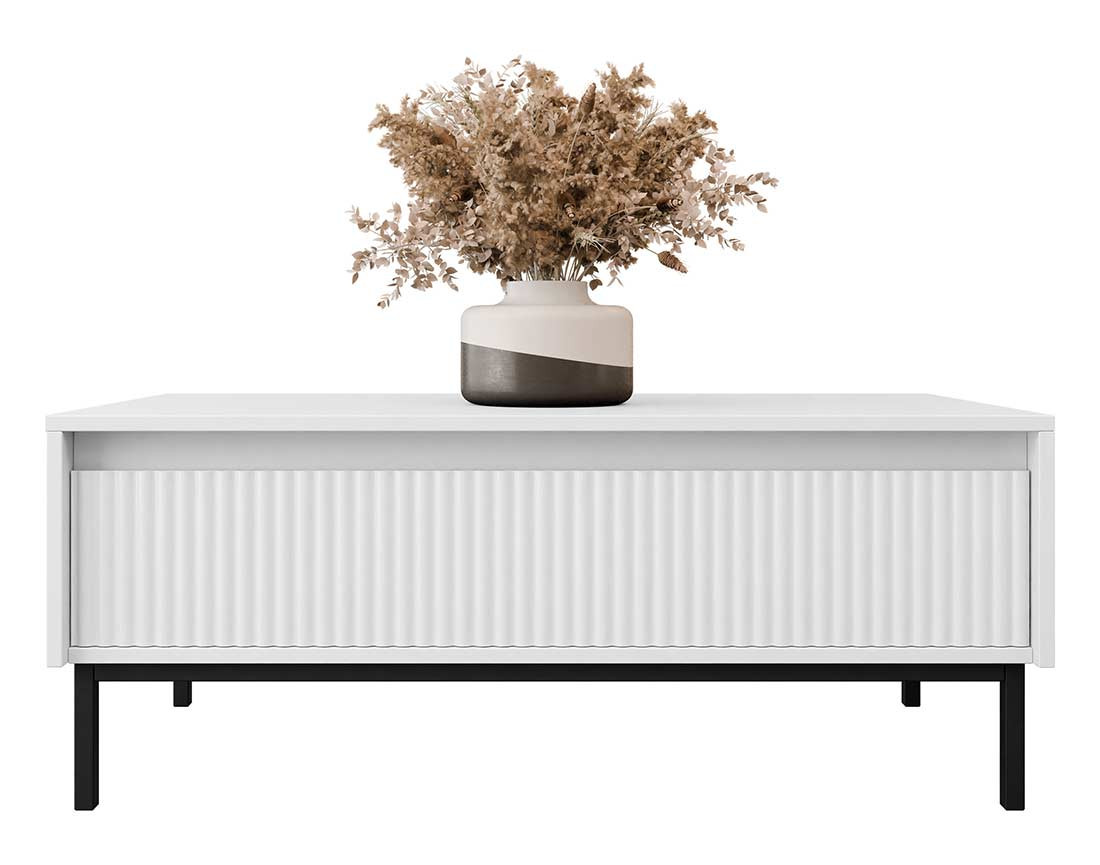 Table basse blanc 1 tiroir 100 cm Girona