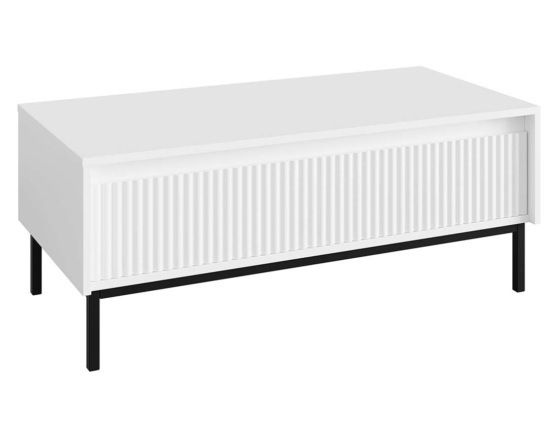Table basse blanc 1 tiroir 100 cm Girona