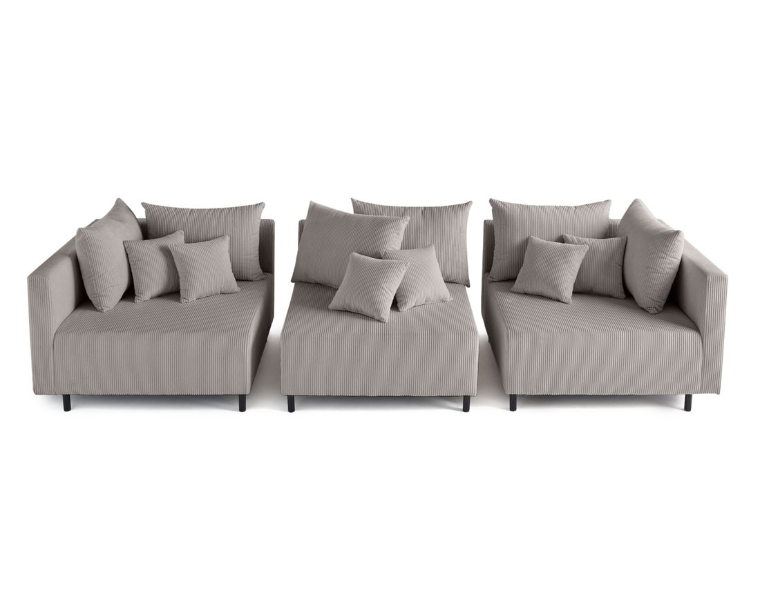 Canapé modulable 3 places en velours côtelé Edinburg