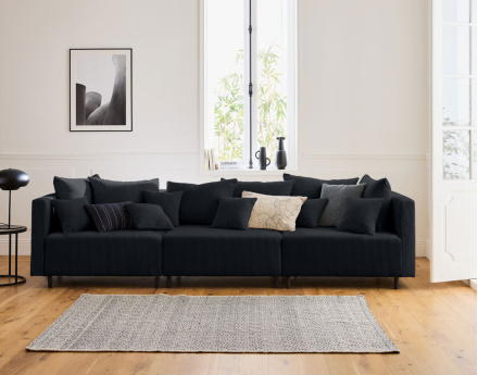 Canapé modulable 3 places en velours côtelé Edinburg