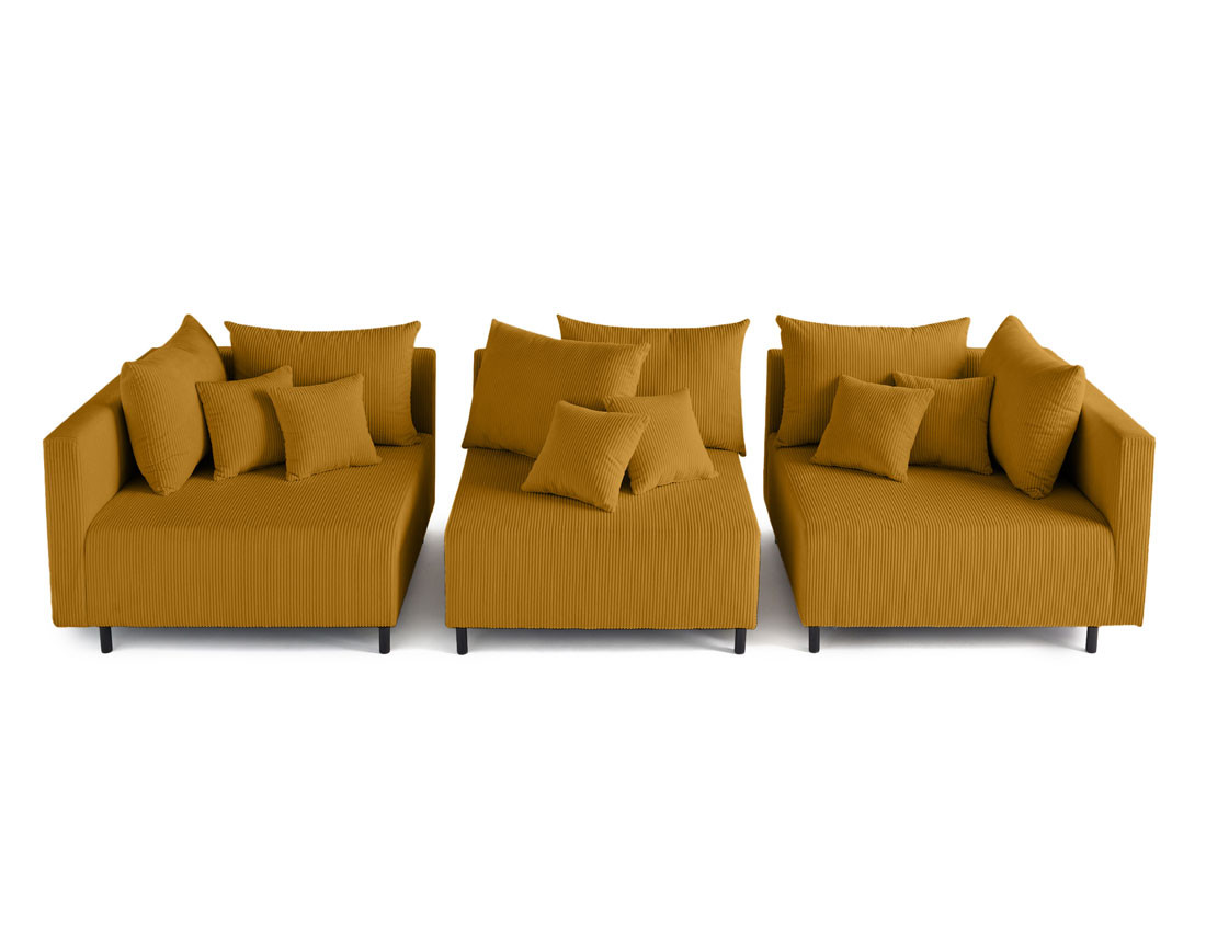 Canapé modulable 3 places en velours côtelé Edinburg