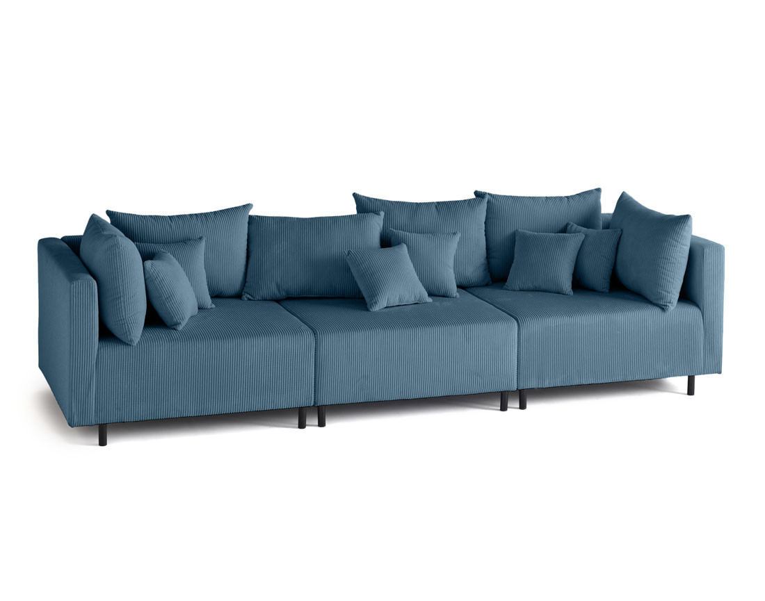Canapé modulable 3 places en velours côtelé Edinburg