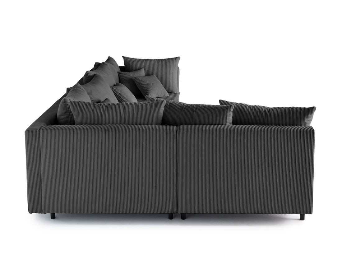 Canapé modulable d'angle réversible 4 places en velours côtelé Edinburg