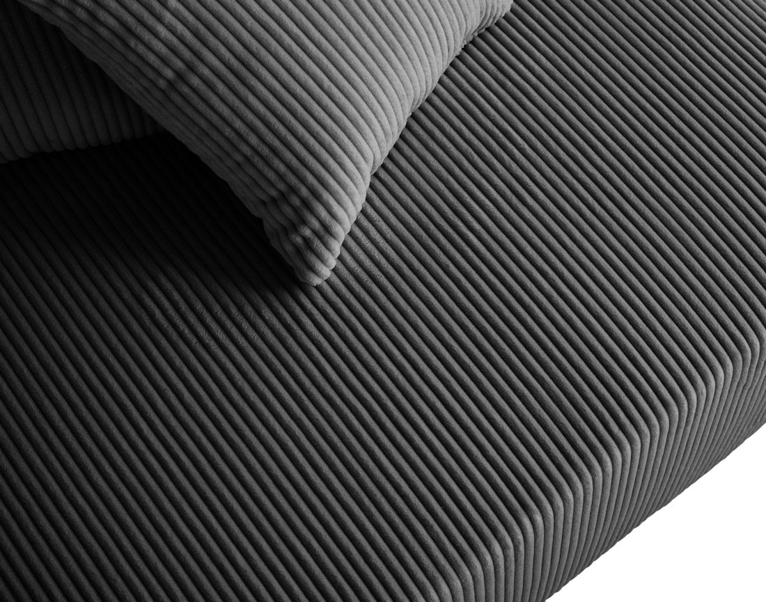 Canapé modulable d'angle réversible 4 places en velours côtelé Edinburg