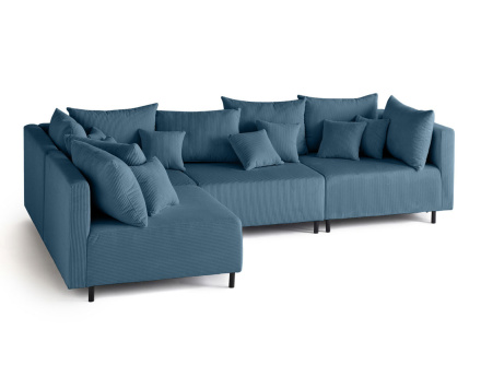 Canapé modulable d'angle réversible 4 places en velours côtelé Edinburg