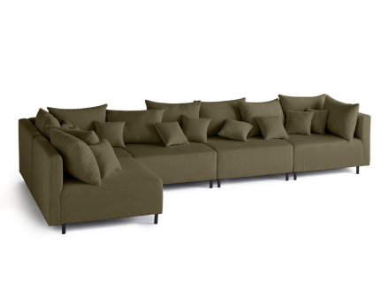 Edinburg - canapé modulable d'angle réversible 5 places - en velours côtelé Lisa Design