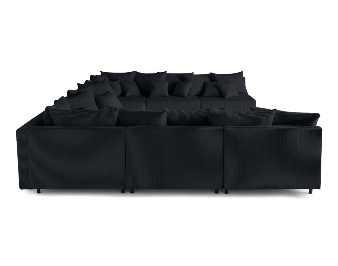 Canapé panoramique modulable 8 places en velours côtelé Edinburg