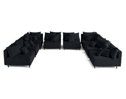 Edinburg - canapé modulable panoramique 8 places - en velours côtelé Lisa Design