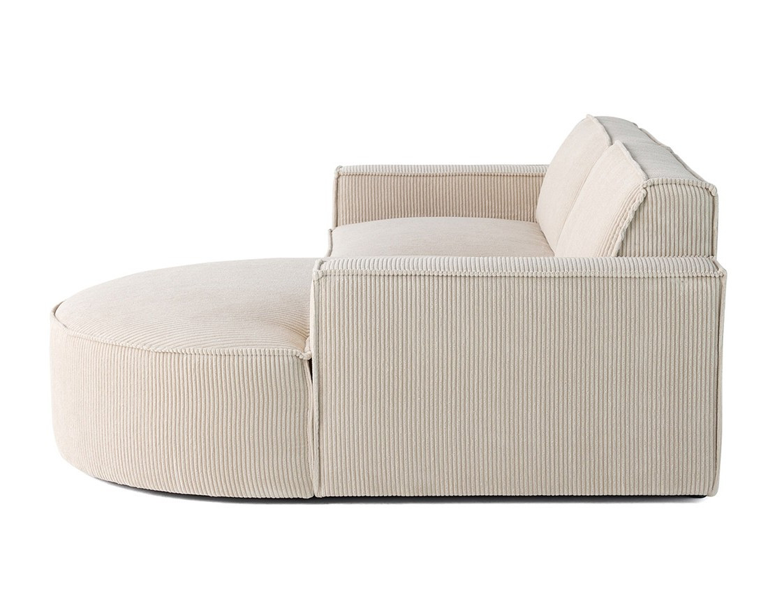 Canapé d'angle droit 4 places en velours côtelé Spiaggia