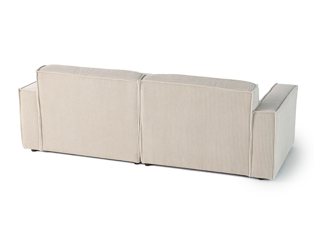 Canapé d'angle droit 4 places en velours côtelé Spiaggia