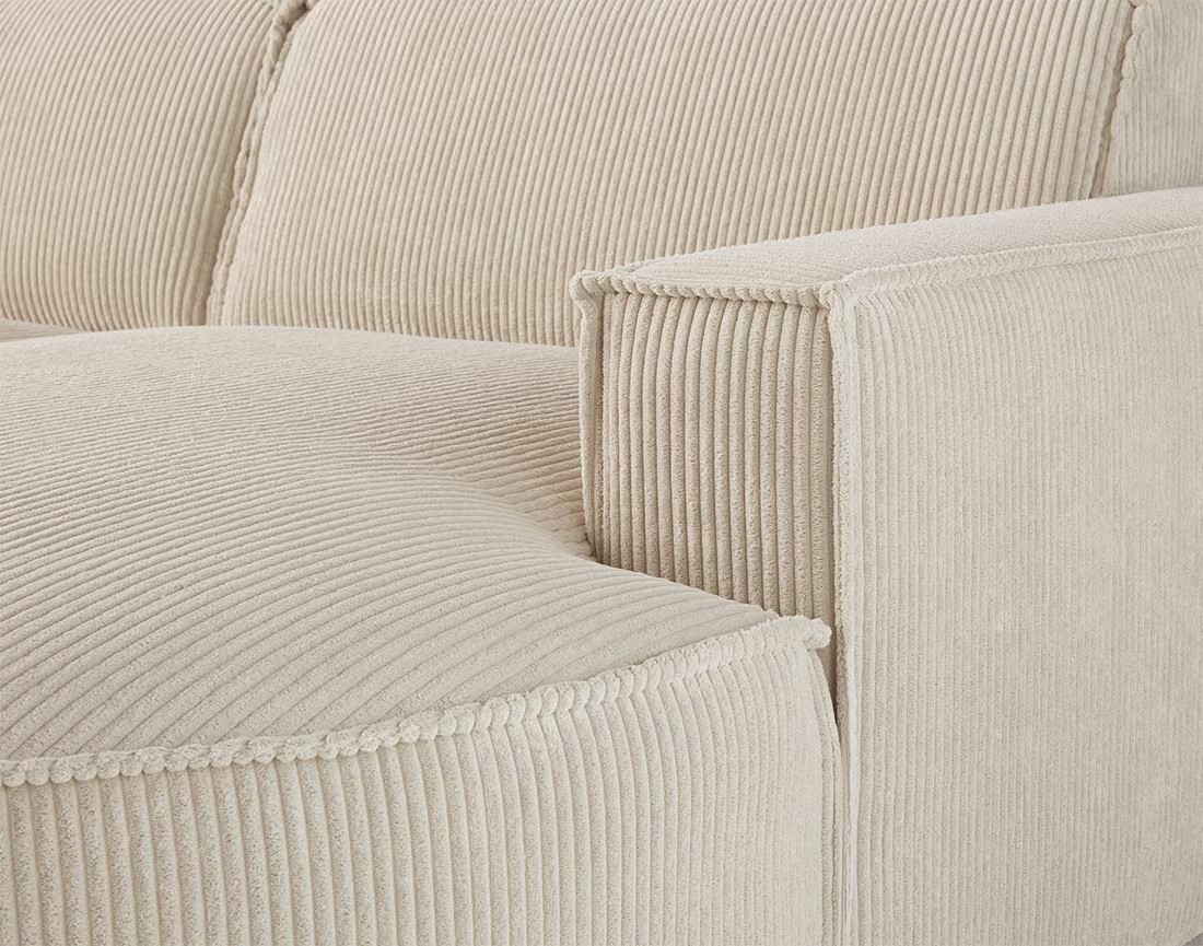 Canapé d'angle droit 4 places en velours côtelé Spiaggia