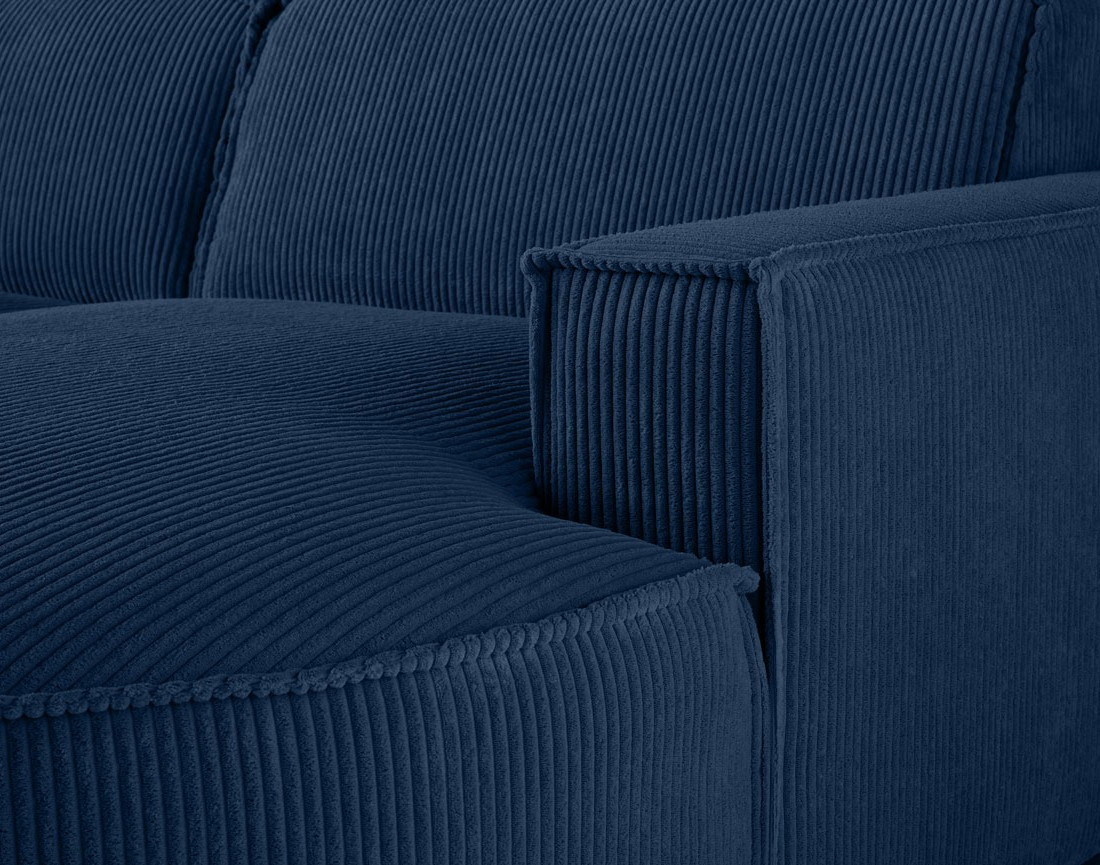 Canapé d'angle droit 4 places en velours côtelé Spiaggia
