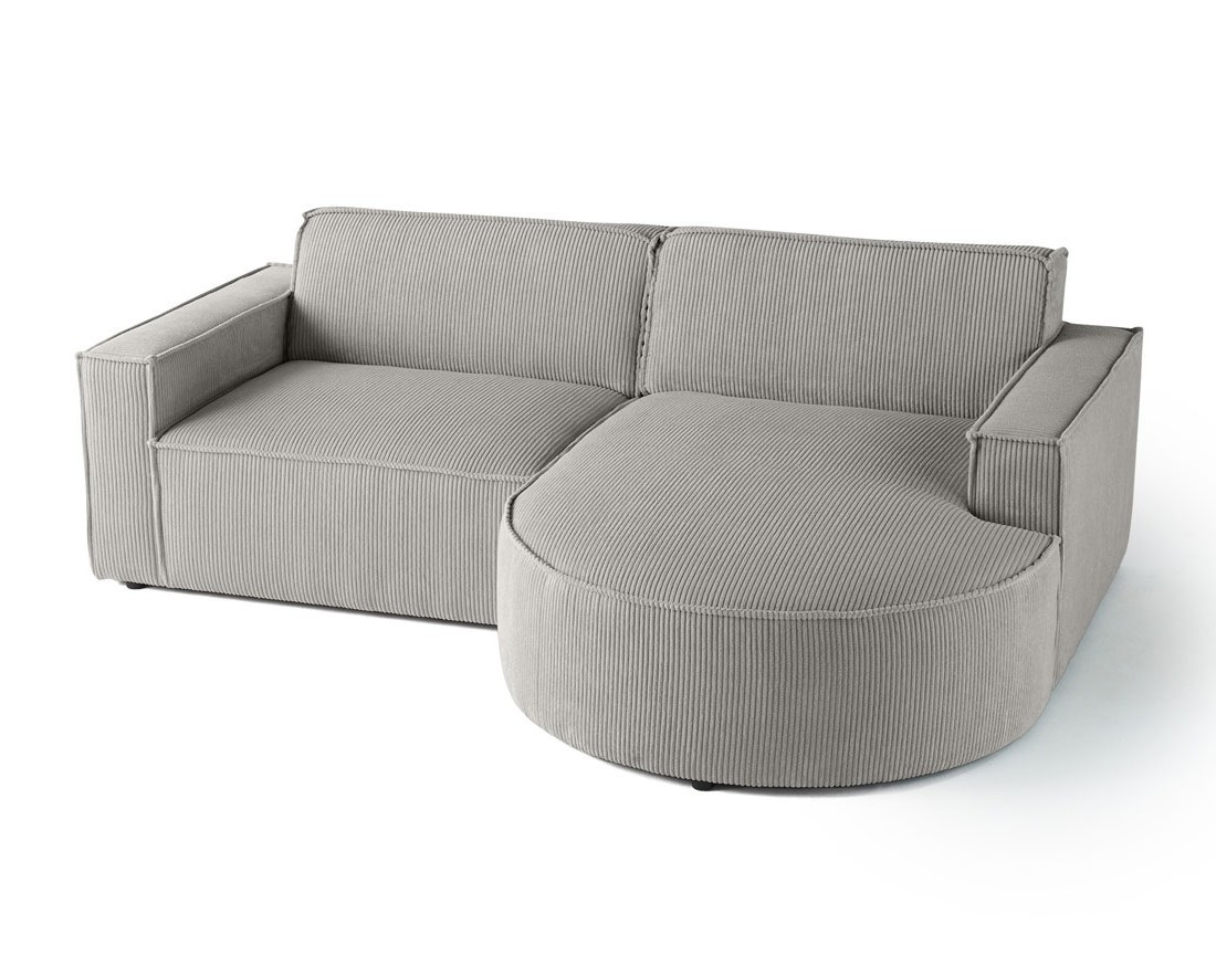 Canapé d'angle droit 4 places en velours côtelé Spiaggia