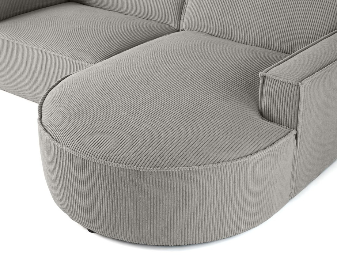 Canapé d'angle droit 4 places en velours côtelé Spiaggia