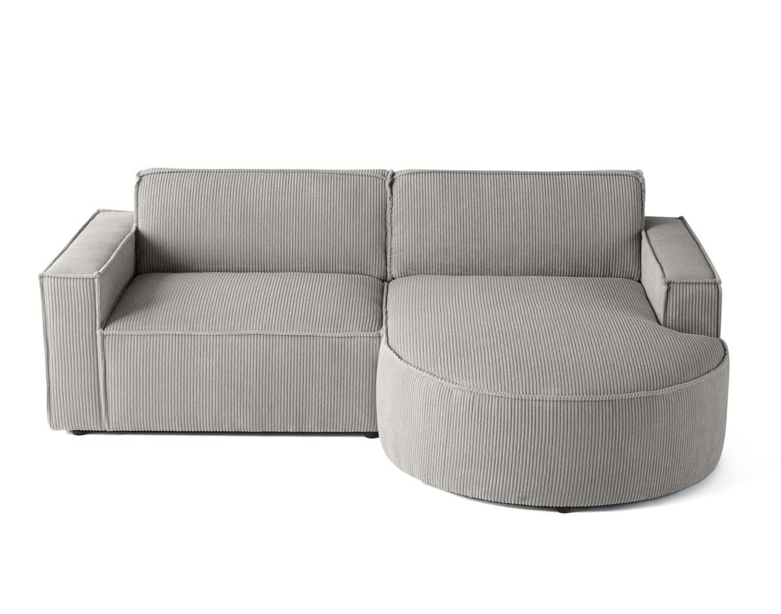Canapé d'angle droit 4 places en velours côtelé Spiaggia