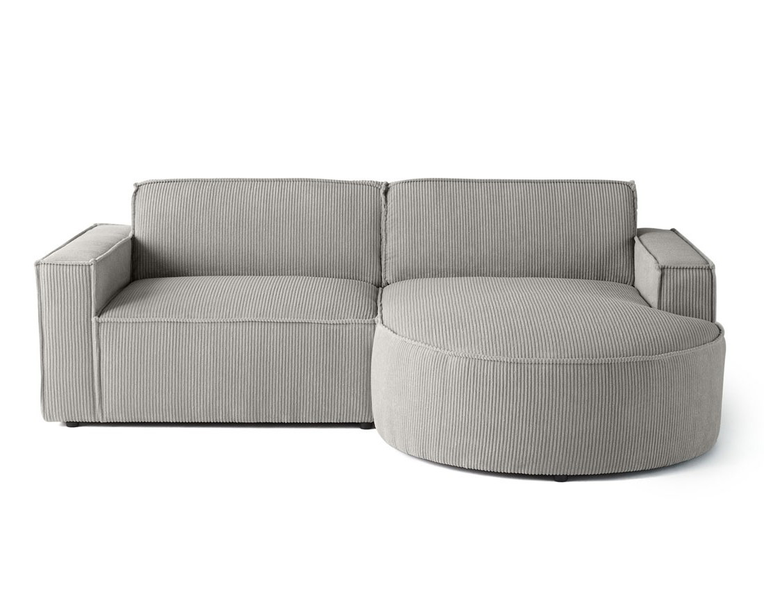 Canapé d'angle droit 4 places en velours côtelé Spiaggia