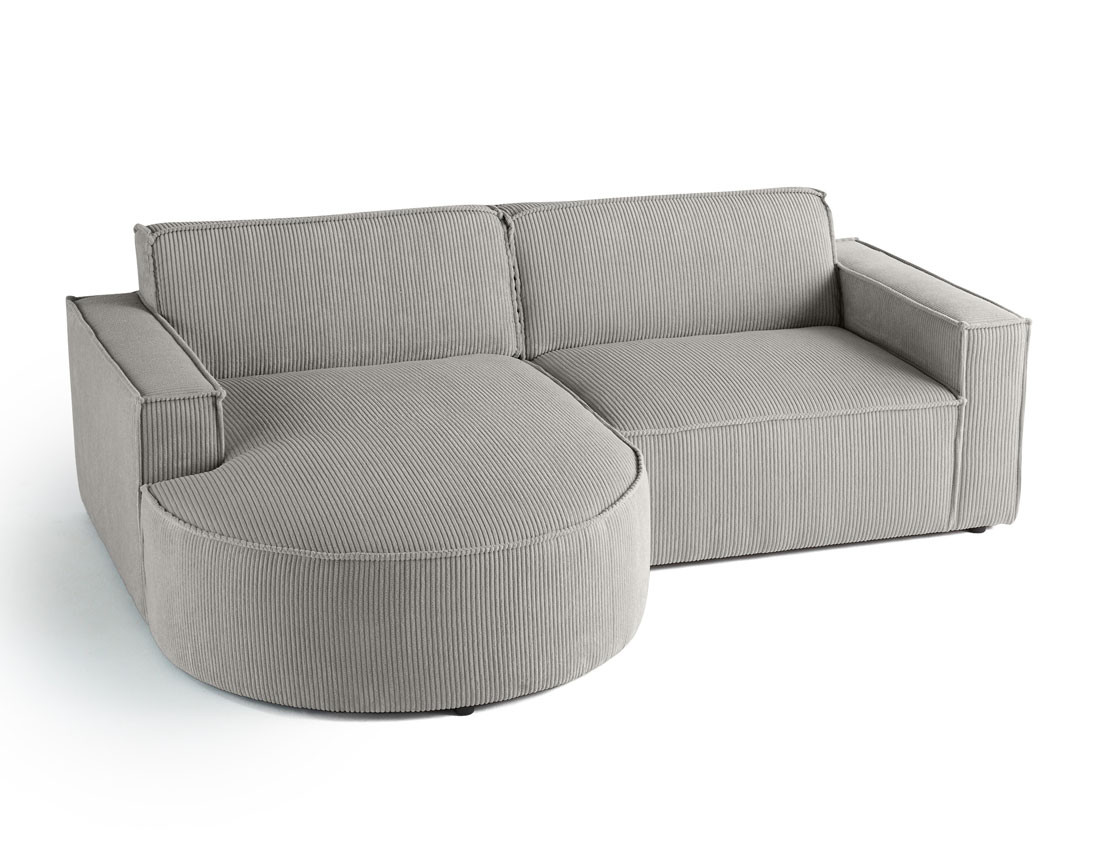 Canapé d'angle gauche 4 places en velours côtelé Spiaggia
