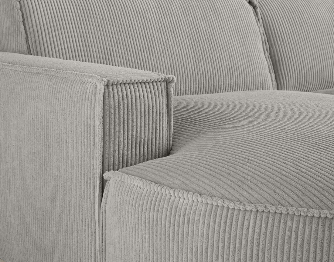 Canapé d'angle gauche 4 places en velours côtelé Spiaggia