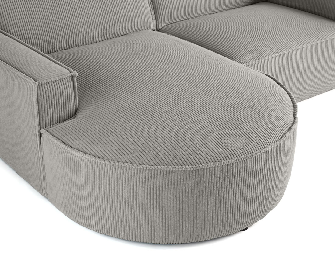 Canapé d'angle gauche 4 places en velours côtelé Spiaggia