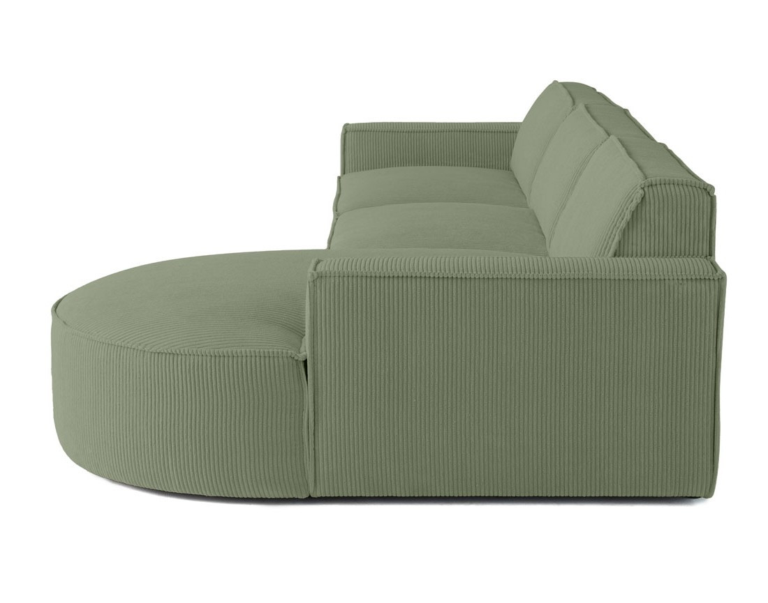 Canapé d'angle droit 5 places en velours côtelé Spiaggia