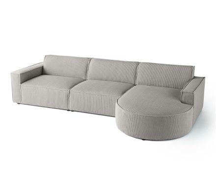 Canapé d'angle droit 5 places en velours côtelé Spiaggia