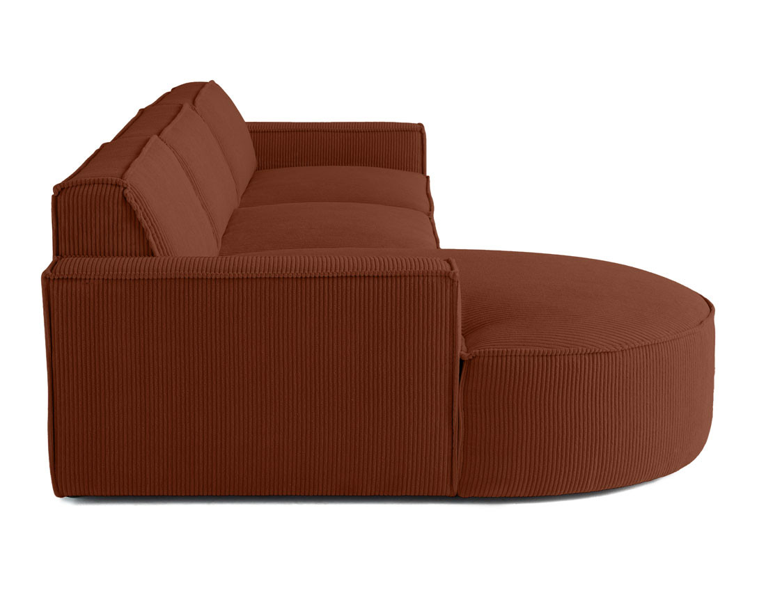 Canapé d'angle gauche 5 places en velours côtelé Spiaggia